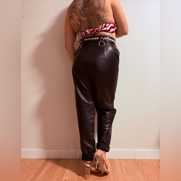 Vintage Black Leather Pants - Picture 7 of 12